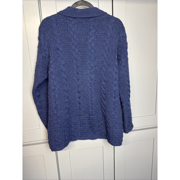 Aran Crafts Cardigan Sweater Small Marino Wool Cable Knit‎ Fisherman Button Up - Picture 6 of 8